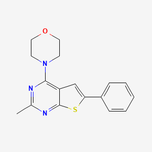 molecular formula C17H17N3OS B2825659 4-(2-甲基-6-苯基噻吩[2,3-d]嘧啶-4-基)吗啉 CAS No. 379247-46-8