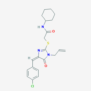 2-{[1-allyl-4-(4-chlorobenzylidene)-5-oxo-4,5-dihydro-1H-imidazol-2-yl]sulfanyl}-N-cyclohexylacetamide