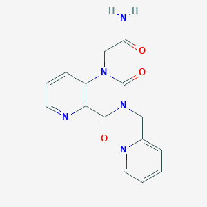 molecular formula C15H13N5O3 B2825662 2-(2,4-二氧代-3-(吡啶-2-基甲基)-3,4-二氢吡啶并[3,2-d]嘧啶-1(2H)-基)乙酰胺 CAS No. 941901-39-9