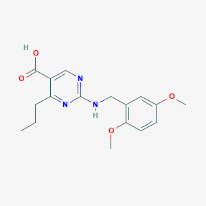 molecular formula C17H21N3O4 B2825669 2-[(2,5-二甲氧基苄基)氨基]-4-丙基嘧啶-5-羧酸 CAS No. 1340930-07-5