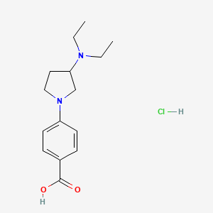 molecular formula C15H23ClN2O2 B2825675 4-[3-(二乙基氨基)吡咯啶-1-基]苯甲酸;盐酸盐 CAS No. 2193059-33-3