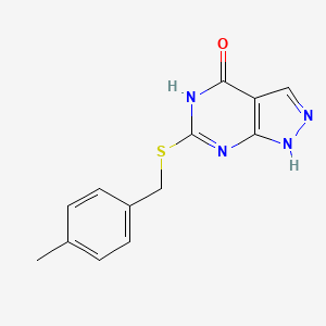 molecular formula C13H12N4OS B2825679 6-((4-methylbenzyl)thio)-1H-pyrazolo[3,4-d]pyrimidin-4(5H)-one CAS No. 877630-40-5