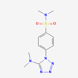 molecular formula C11H16N6O2S B2825682 4-[5-(dimethylamino)-1H-1,2,3,4-tetraazol-1-yl]-N,N-dimethylbenzenesulfonamide CAS No. 343376-17-0