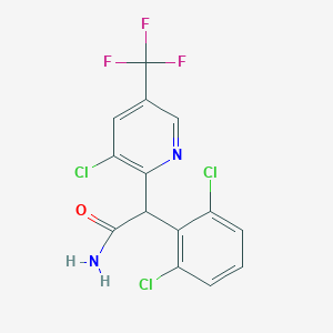 molecular formula C14H8Cl3F3N2O B2825691 2-[3-Chloro-5-(trifluoromethyl)-2-pyridinyl]-2-(2,6-dichlorophenyl)acetamide CAS No. 338407-72-0