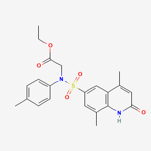 ethyl 2-(4,8-dimethyl-2-oxo-N-(p-tolyl)-1,2-dihydroquinoline-6-sulfonamido)acetate