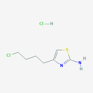 molecular formula C7H12Cl2N2S B2825696 4-(4-Chlorobutyl)-1,3-thiazol-2-amine;hydrochloride CAS No. 2503203-89-0