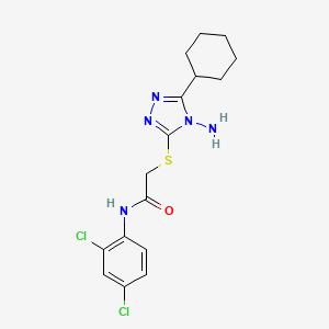 molecular formula C16H19Cl2N5OS B2825697 2-[(4-amino-5-cyclohexyl-4H-1,2,4-triazol-3-yl)sulfanyl]-N-(2,4-dichlorophenyl)acetamide CAS No. 877450-47-0