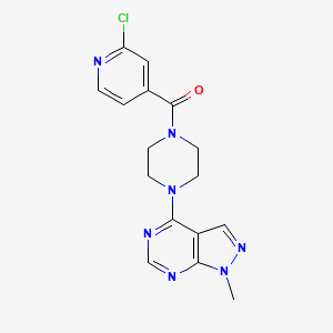 molecular formula C16H16ClN7O B2825699 1-(2-chloropyridine-4-carbonyl)-4-{1-methyl-1H-pyrazolo[3,4-d]pyrimidin-4-yl}piperazine CAS No. 1197821-82-1