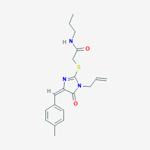 2-{[1-allyl-4-(4-methylbenzylidene)-5-oxo-4,5-dihydro-1H-imidazol-2-yl]sulfanyl}-N-propylacetamide