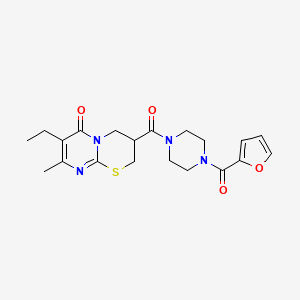 molecular formula C20H24N4O4S B2825701 7-ethyl-3-(4-(furan-2-carbonyl)piperazine-1-carbonyl)-8-methyl-3,4-dihydropyrimido[2,1-b][1,3]thiazin-6(2H)-one CAS No. 1421499-45-7