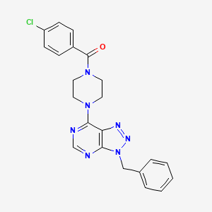 (4-(3-benzyl-3H-[1,2,3]triazolo[4,5-d]pyrimidin-7-yl)piperazin-1-yl)(4-chlorophenyl)methanone