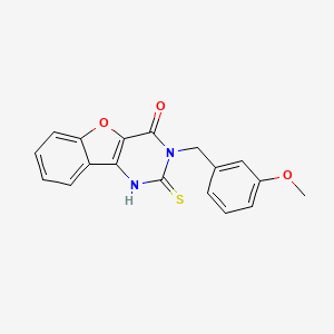molecular formula C18H14N2O3S B2825722 3-(3-甲氧基苄基)-2-硫代-2,3-二氢[1]苯并呋喃[3,2-d]嘧啶-4(1H)-酮 CAS No. 892300-30-0
