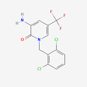 molecular formula C13H9Cl2F3N2O B2825723 3-氨基-1-(2,6-二氯苯甲基)-5-(三氟甲基)-2(1H)-吡啉酮 CAS No. 339025-17-1