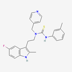 1-(2-(5-fluoro-2-methyl-1H-indol-3-yl)ethyl)-1-(pyridin-4-ylmethyl)-3-(m-tolyl)thiourea