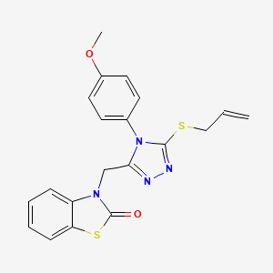 molecular formula C20H18N4O2S2 B2825739 3-((5-(丙烯硫基)-4-(4-甲氧基苯基)-4H-1,2,4-三唑-3-基)甲基)苯并[d]噻嗪-2(3H)-酮 CAS No. 847403-19-4