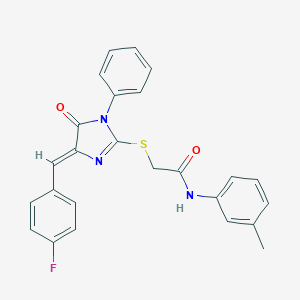 2-{[4-(4-fluorobenzylidene)-5-oxo-1-phenyl-4,5-dihydro-1H-imidazol-2-yl]sulfanyl}-N-(3-methylphenyl)acetamide