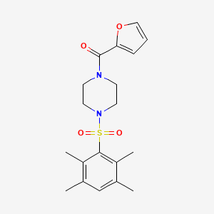molecular formula C19H24N2O4S B2825745 1-(2-呋罗基)-4-[(2,3,5,6-四甲基苯基)磺酰基]哌嗪 CAS No. 438228-10-5