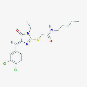 2-{[4-(3,4-dichlorobenzylidene)-1-ethyl-5-oxo-4,5-dihydro-1H-imidazol-2-yl]sulfanyl}-N-pentylacetamide