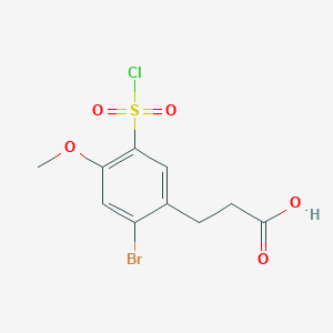 molecular formula C10H10BrClO5S B2825753 3-(2-Bromo-5-chlorosulfonyl-4-methoxyphenyl)propanoic acid CAS No. 2344685-13-6