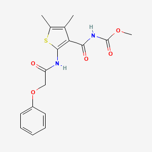 molecular formula C17H18N2O5S B2825755 甲基(4,5-二甲基-2-(2-苯氧基乙酰氨基)噻吩-3-羧酰)氨基甲酸酯 CAS No. 896309-90-3