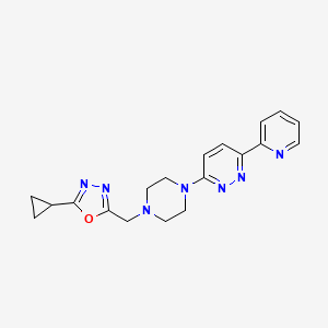 2-Cyclopropyl-5-[[4-(6-pyridin-2-ylpyridazin-3-yl)piperazin-1-yl]methyl]-1,3,4-oxadiazole