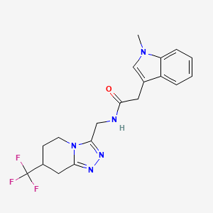 2-(1-methyl-1H-indol-3-yl)-N-((7-(trifluoromethyl)-5,6,7,8-tetrahydro-[1,2,4]triazolo[4,3-a]pyridin-3-yl)methyl)acetamide
