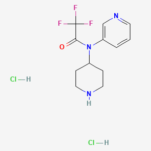 molecular formula C12H16Cl2F3N3O B2825773 2,2,2-trifluoro-N-(piperidin-4-yl)-N-(pyridin-3-yl)acetamide dihydrochloride CAS No. 1955499-55-4