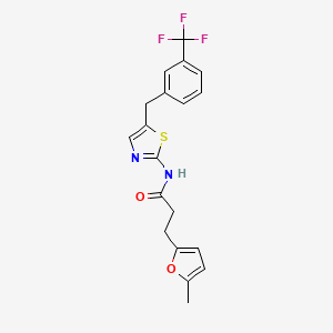 molecular formula C19H17F3N2O2S B2825777 3-(5-甲基呋喃-2-基)-N-(5-(3-(三氟甲基)苯基甲基)噻唑-2-基)丙酰胺 CAS No. 452351-84-7