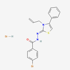 molecular formula C19H17Br2N3OS B2825785 (Z)-N'-(3-烯丙基-4-苯基噻唑-2(3H)-基亚甲基)-4-溴苯甲酰肼盐酸盐 CAS No. 479349-80-9