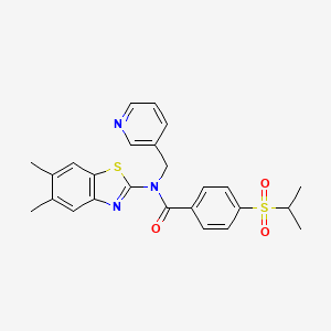 molecular formula C25H25N3O3S2 B2825786 N-(5,6-dimethylbenzo[d]thiazol-2-yl)-4-(isopropylsulfonyl)-N-(pyridin-3-ylmethyl)benzamide CAS No. 941957-18-2
