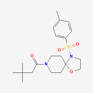 molecular formula C20H30N2O4S B2825787 8-(3,3-Dimethylbutanoyl)-4-[(4-methylphenyl)sulfonyl]-1-oxa-4,8-diazaspiro[4.5]decane CAS No. 896377-87-0