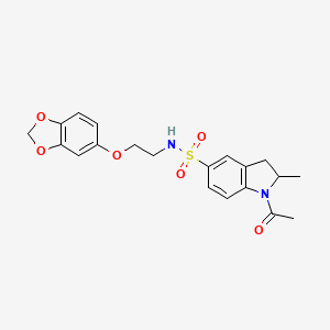 1-acetyl-N-(2-(benzo[d][1,3]dioxol-5-yloxy)ethyl)-2-methylindoline-5-sulfonamide