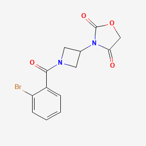 molecular formula C13H11BrN2O4 B2825790 3-(1-(2-溴苯甲酰)氮杂环丁烷-3-基)噁唑烷-2,4-二酮 CAS No. 2034382-70-0