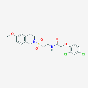 molecular formula C20H22Cl2N2O5S B2825793 2-(2,4-二氯苯氧基)-N-(2-((6-甲氧基-3,4-二氢异喹啉-2(1H)-基)磺酰基)乙基)乙酰胺 CAS No. 922066-01-1