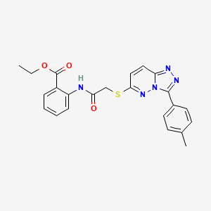 Ethyl 2-(2-((3-(p-tolyl)-[1,2,4]triazolo[4,3-b]pyridazin-6-yl)thio)acetamido)benzoate