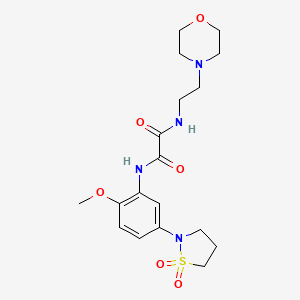 molecular formula C18H26N4O6S B2825799 N1-(5-(1,1-二氧异噻唑啉-2-基)-2-甲氧基苯基)-N2-(2-吗啉基乙基)草酰胺 CAS No. 1105215-87-9