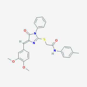 2-{[4-(3,4-dimethoxybenzylidene)-5-oxo-1-phenyl-4,5-dihydro-1H-imidazol-2-yl]sulfanyl}-N-(4-methylphenyl)acetamide