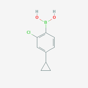 molecular formula C9H10BClO2 B2825801 (2-氯-4-环丙基苯基)硼酸 CAS No. 2225175-17-5