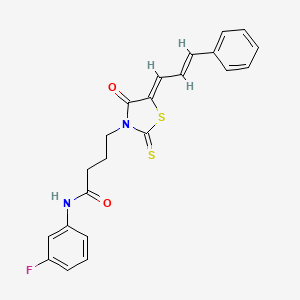 N-(3-fluorophenyl)-4-((Z)-4-oxo-5-((E)-3-phenylallylidene)-2-thioxothiazolidin-3-yl)butanamide