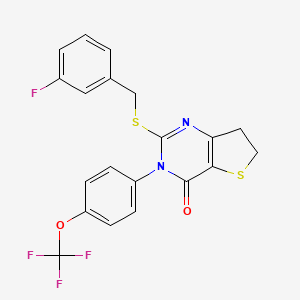 2-((3-fluorobenzyl)thio)-3-(4-(trifluoromethoxy)phenyl)-6,7-dihydrothieno[3,2-d]pyrimidin-4(3H)-one