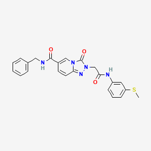 molecular formula C23H21N5O3S B2825825 N-benzyl-2-({[3-(methylsulfanyl)phenyl]carbamoyl}methyl)-3-oxo-2H,3H-[1,2,4]triazolo[4,3-a]pyridine-6-carboxamide CAS No. 1251550-97-6