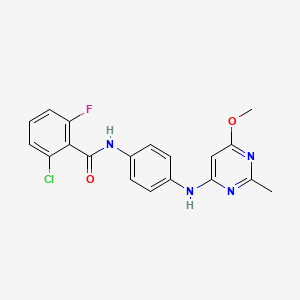 2-chloro-6-fluoro-N-(4-((6-methoxy-2-methylpyrimidin-4-yl)amino)phenyl)benzamide