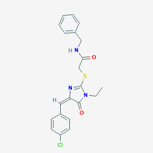 N-benzyl-2-{[4-(4-chlorobenzylidene)-1-ethyl-5-oxo-4,5-dihydro-1H-imidazol-2-yl]sulfanyl}acetamide