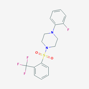4-(2-Fluorophenyl)-1-((2-(trifluoromethyl)phenyl)sulfonyl)piperazine