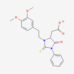 molecular formula C21H22N2O5S B2825862 {3-[2-(3,4-二甲氧基苯基)乙基]-5-氧代-1-苯基-2-硫代咪唑-4-基}乙酸 CAS No. 1008393-63-2