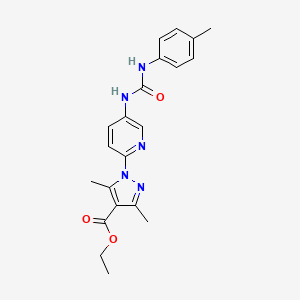 ethyl 3,5-dimethyl-1-{5-[(4-toluidinocarbonyl)amino]-2-pyridinyl}-1H-pyrazole-4-carboxylate