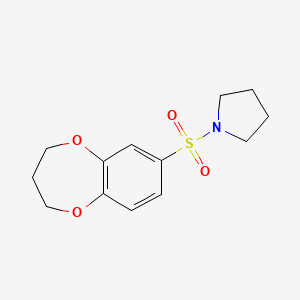 molecular formula C13H17NO4S B2825871 1-(3,4-二氢-2H-1,5-苯并二氧环己烷-7-磺酰基)吡咯烷 CAS No. 923696-16-6