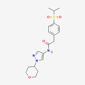 2-(4-(isopropylsulfonyl)phenyl)-N-(1-(tetrahydro-2H-pyran-4-yl)-1H-pyrazol-4-yl)acetamide