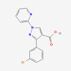 3-(3-Bromophenyl)-1-pyridin-2-ylpyrazole-4-carboxylic acid