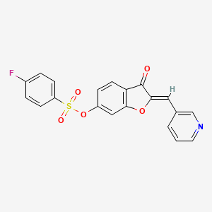 (Z)-3-oxo-2-(pyridin-3-ylmethylene)-2,3-dihydrobenzofuran-6-yl 4-fluorobenzenesulfonate